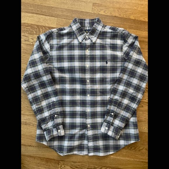EUC - Ralph Lauren Mid-Weight Plaid Cotton Button Down - Large - Picture 1 of 4